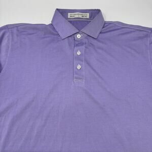 Holderness & Bourne Mens Large Solid Purple Short Sleeve Golf Polo Shirt‎